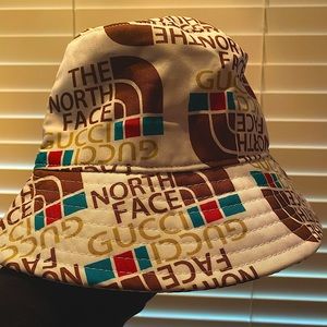 White Gucci North Face Bucket Hat
